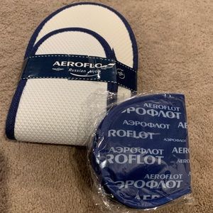 Aeroflot Russian Airlines SkyTeam Mini-Kit - Slippers & Eyeshades - Brand New